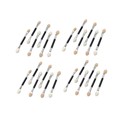Angoily 30pcs Double-headed Eyeshadow Brush Lightweight Aluminum Tube Latex Applicators for Women for Travel Daily Use and Makeup Application