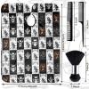 FEBSNOW Hair Cutting Cape Kit,Professional Barber Cape with Neck Duster Brush for Adults Waterproof Salon Cape with Adjustable Closure Snap Salon Barber Supplies 47x55 Inches(Black and White Plaid) view 2