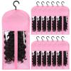 12PCS Wig Storage Wig Bags Storage with Hanger Hair Extension Holder Wig Hanger for Multiple Wigs Hair Extension Hanger Wig Holder Hair Extension Storage Hair Extensions, Wigs & Accessories (PINK) view 1