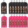 12PCS Wig Bag Hair Extension Holder Wig Storage Wig Holder for Multiple Wigs Hair Extension Hanger Hair Extension Storage Wig Organizer for Multiple Wigs (6PCS BLACK &6PCS HOT PINK) view 1