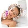 balacoo 3pcs Satin Shower Caps for Hair Thickened Elastic Bathing Hats Lake and Washable and Hair for view 3