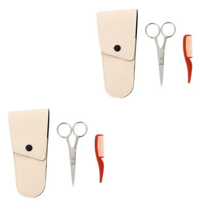 balacoo Sets Pcs Men's Eyebrow Grooming Set Nose Hair Scissors Mustache Combs Beard Trimming Scissors Kit