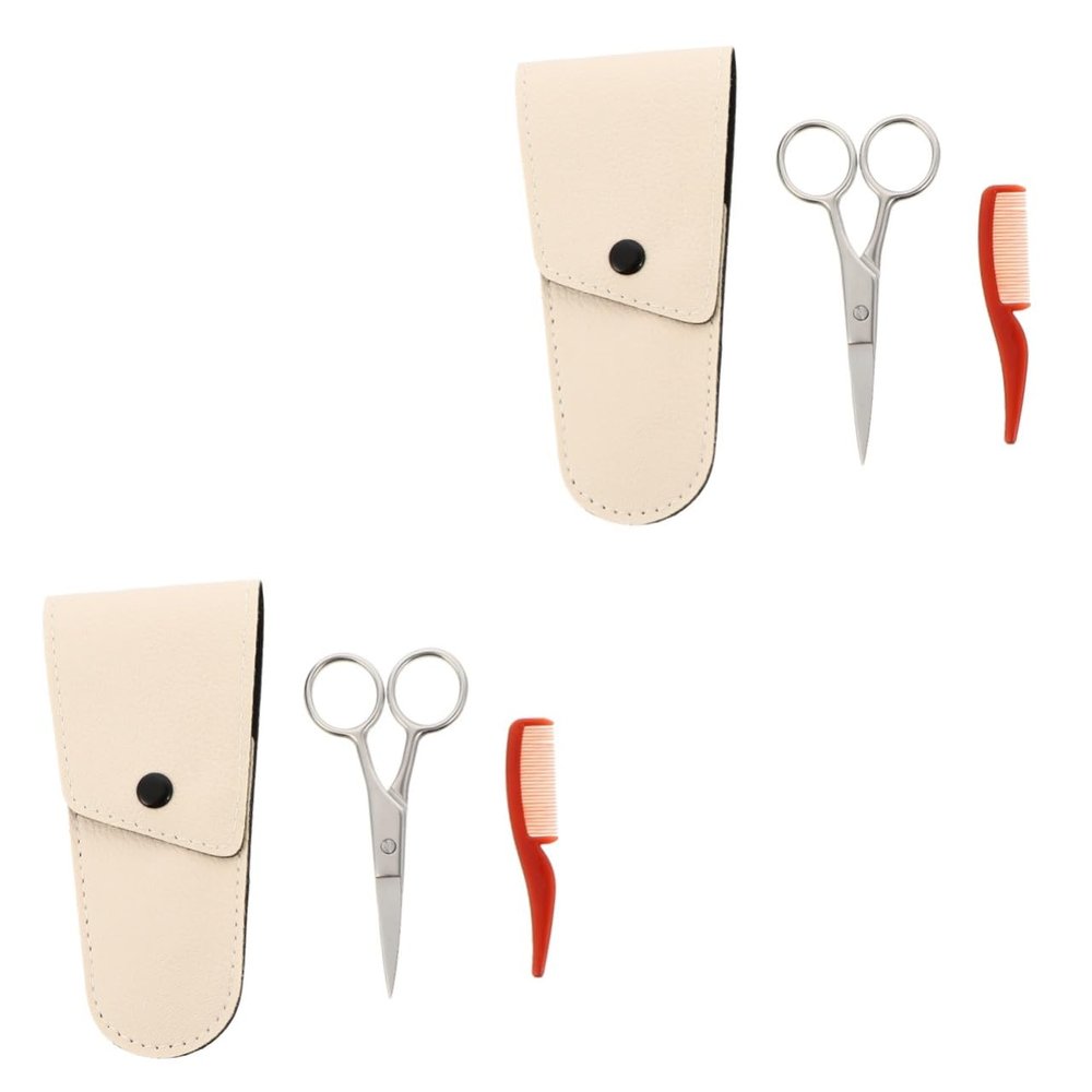 balacoo Sets Pcs Men's Eyebrow Grooming Set Nose Hair Scissors Mustache Combs Beard Trimming Scissors Kit