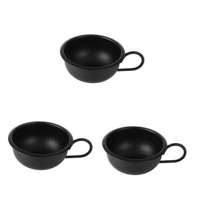 balacoo 3pcs Shaving Mug Bowl Beard Shaving Bowl Shaving Bowl with Handle Shaving Lather Bowl Hair Remover Bowl Razor Bowl Shaving Cream Bowl Shaving Kit Men Hair Dye Bowl Metal, Blackx3pcs