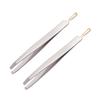 balacoo 4pcs Dual-use Stainless Steel Eyebrow Clamps for Precision Grooming Ergonomic Design for Eyebrow Shaping and Eyelash Application Lightweight Travel Tool Silver view 2