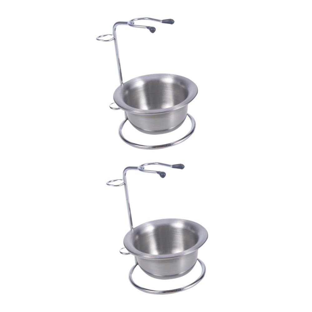 balacoo 2pcs Men Shaving Stand Bowl Razor Brush Holder Stand for Safety Razor Shaving Brush and Bowl