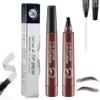 2 Pcs Lightsbetter Waterproof Brow Pen, Lightsbetter Eyebrow, Lightsbetter Waterproof Eyebrow Pen, Tint My 4 Tip Brow Waterproof, 4-Tip Eyebrow Pencil, Microblading Eyebrow Pen (Red brown) view 1