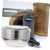 Beatifufu Stainless Steel Shaving Bowl Lid Large Capacity Shaving Soap Bowl for Men Barber Shop view 2