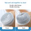 BAMFY Silicone Back Scrubber for Shower Long Handle Back Brush Double-Sided Ergonomically Exfoliating Shower Brush for Back for Women and Men (Color : Light Purple) view 2