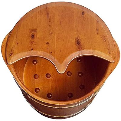 BABYCE Foot Bath Soak Foot Washing Barrel, Foot Bath Barrel, Foot Wooden Tub, Household Footbath, Foot Massage Bucket, Foot Relaxing, Pain Fatigue Relief (Color : B)