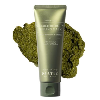 PESTLO Spicule Reborn Exfoliating Peeling Mask for Korean Glass Skin Natural Marine Spicules, Green Tea & Wormwood for Gentle Exfoliation, Pore Care, Hydration & Radiant Skin, 4.23 oz (120ml)