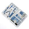 LUNIZ Manicure Set Stainless Steel Nail Tools Man and Woman Built-in Nail Files Portable Travel 18-Piece Blue Black Manicure Nail Clippers Kit (Color : Blue) view 1