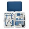 LUNIZ Manicure Set Stainless Steel Nail Tools Man and Woman Built-in Nail Files Portable Travel 18-Piece Blue Black Manicure Nail Clippers Kit (Color : Blue) view 2