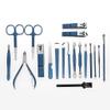 LUNIZ Manicure Set Stainless Steel Nail Tools Man and Woman Built-in Nail Files Portable Travel 18-Piece Blue Black Manicure Nail Clippers Kit (Color : Blue) view 4
