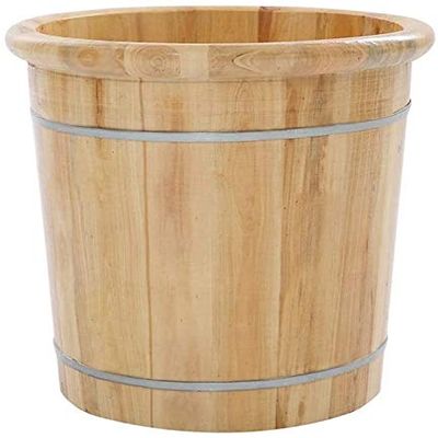 BABYCE Foot Spas for Home Use Foot Bath Barrel Thicken Foot Basin Wooden Smooth and Delicate Pedicure Bucket Foot Bath Foot Barrel Wooden Foot Soaking H (Color : A)