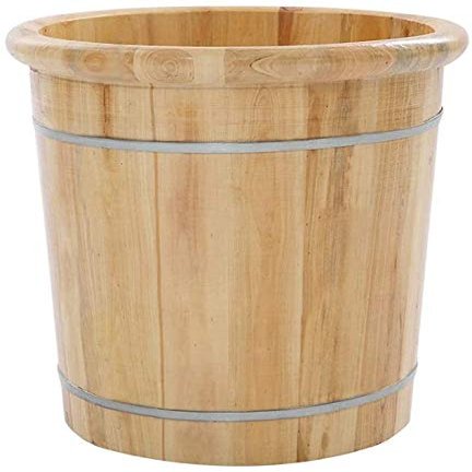 BABYCE Foot Spas for Home Use Foot Bath Barrel Thicken Foot Basin Wooden Smooth and Delicate Pedicure Bucket Foot Bath Foot Barrel Wooden Foot Soaking H (Color : A)