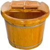 BABYCE Foot Spas for Home Use Wooden Foot Tub Bucket Foot Spa Tub Thicken Foot Basin Wooden for Soaking Feet Massager Foot Tub Foot Bath Foot Barrel Wooden with lid with Massager for Foot Bat view 1