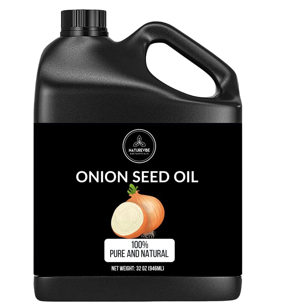 Naturevibe Botanicals Onion Oil 32 oz  100% Pure Cold-Pressed Nourishing Hair & Skin Oil | Sulfur-Rich for Stronger Hair Growth & Scalp Health