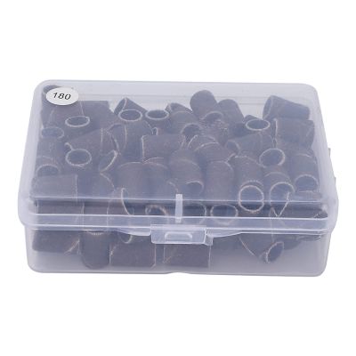 100 Pcs Nail Drill Bits Sanding Bands, Nail Art Sanding Bands, Professional Nail Manicure Great Fit for Manicure Pedicure Nail Drill (HQ 13 black180#)