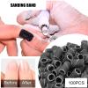 100 Pcs Nail Drill Bits Sanding Bands, Nail Art Sanding Bands, Professional Nail Manicure Great Fit for Manicure Pedicure Nail Drill (HQ 13 black180#) view 4