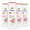 Dove Body Wash Rebalancing White Peach & Rice Milk, 4 Count for Renewed, Healthy Looking Skin, Moisturizing Gentle Skin Cleanser with 24hr Renewing MicroMoisture, 20 oz view 1
