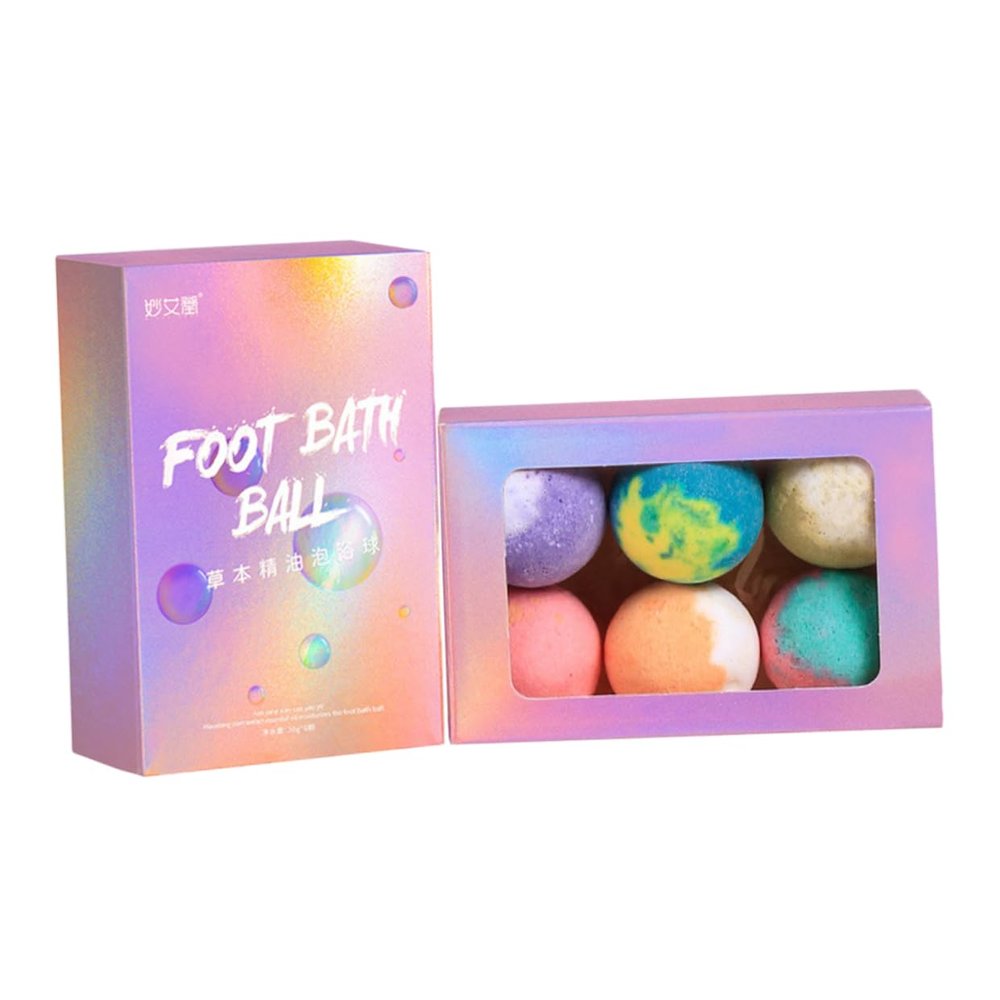 Angoily 6pcs for Spa Foot Care Natural Ingredients Relaxing Foot Soak Moisturizing for Home Use