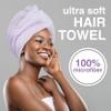 EXPRESSIONS Microfiber Hair Towel in Lavender - 1pc Super Soft Ultra Absorbent Hair Towel, Luxury, Gentle Hair Drying Towel, for Less Frizz view 2