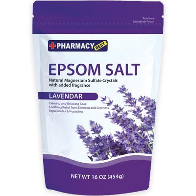 Pharmacy Best Epsom Salt for Stubborn Foot Odor, Athletes Foot Burning & Itching, Damaged Discolored Nails-A Natural Callus 16 Ounces (Lavender, Pack of 1)