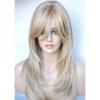 1PCS European and American Women's Wigs, Micro Curls, Oblique Medium and Long Curls, Button Mesh Chemical Fiber Wig Head Cover (Light gold) view 1