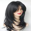 1PCS European and American Women's Wigs, Micro Curls, Oblique Medium and Long Curls, Button Mesh Chemical Fiber Wig Head Cover (Light gold) view 4