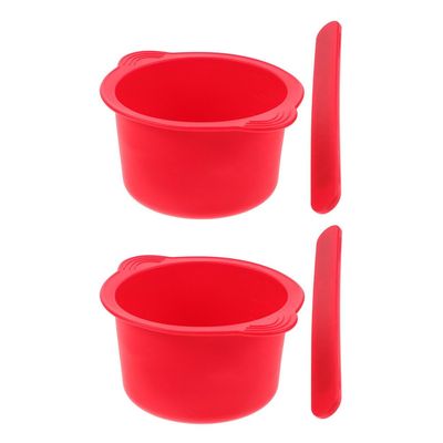 Ipetboom 2sets Hair Removal Wax Warmer Silicone Bowl Non-stick Melt Liner Bowls with Stirring Sticks Easy to Clean for Home Salon Use for Wax Melting and Facial Masks