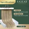 Ugeat Clip on Hair Extensions 20 Inch Balayage Brown Hair Extensions Clip in for Dating Clip ins Human Hair Light Brown Mix Light Blonde 7Pcs 120G(105G Hair+15G Clips view 2