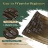 Ugeat Clip on Hair Extensions 20 Inch Balayage Brown Hair Extensions Clip in for Dating Clip ins Human Hair Light Brown Mix Light Blonde 7Pcs 120G(105G Hair+15G Clips view 3