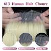 Topnormantic 613 Blonde 5x5 Lace Closure, 12A Grade Human Hair 613 Closure Pre Plucked With Baby Hair Blonde Color Brazilian Virgin Straight Hair Invisible Lace Frontal Closure Free Part 18 Inch view 3
