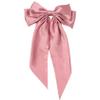 Generic Large Ribbon Bow for Women,Bow Hair Clips,Velvet Ribbon Hair Clip,Hair Bows with Long Tail Vintage French Hair Accessories (Pink) view 1