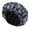 Minache Triple Layer Waterproof Bath Cap Reusable EVA Hair Cap for Shower Terry Cloth Lined Shower Cap for Long Hair, Blue view 1