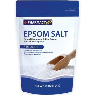 Pharmacy Best Epsom Salt for Stubborn Foot Odor, Athletes Foot Burning & Itching, Damaged Discolored Nails-A Natural Callus 16 Ounces (Regular, Pack of 1)