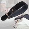 ZORZA 1Pcs Dual-Sided Leather Sharpening Straps Professional Barber Leather Strap Straight Razor Strop with Cowhide & Canvas for Enhanced Razor Sharpening & Smoothing Experience (Black)Cowhide view 4