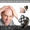 EKHOU Head Shavers for Bald Men, 5 in 1 IPX7 Men's Electric Shaver Portable Beard Trimmer Hair Clipper USB Rechargeable Waterproof LCD Bald Razor (Color : Golden 5 in 1) view 3