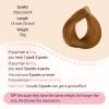 MAXITA Human Hair Tape in Extensions, Invisible Tape in Hair Extensions Human Hair Straight Remy Hair, Olive Auburn 14 Inch 50g 20pcs Hair Extensions Real Human Hair view 2