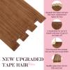 MAXITA Human Hair Tape in Extensions, Invisible Tape in Hair Extensions Human Hair Straight Remy Hair, Olive Auburn 14 Inch 50g 20pcs Hair Extensions Real Human Hair view 3