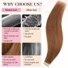 MAXITA Human Hair Tape in Extensions, Invisible Tape in Hair Extensions Human Hair Straight Remy Hair, Olive Auburn 14 Inch 50g 20pcs Hair Extensions Real Human Hair view 4