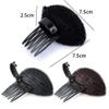 1Pc Black Puff Hair Cushion with Clips, Fluffy Sponge Bun Comb Bump It Up Hair Base Set for Women and Girls DIY Hairstyling Tools, Hair Accessories view 2
