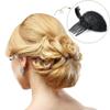 1Pc Black Puff Hair Cushion with Clips, Fluffy Sponge Bun Comb Bump It Up Hair Base Set for Women and Girls DIY Hairstyling Tools, Hair Accessories view 3