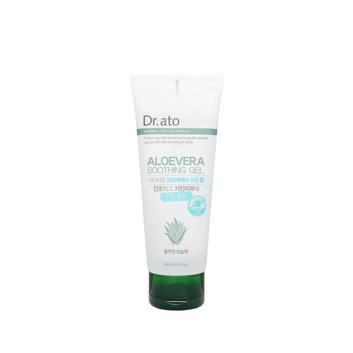 Dr.ato Aloe Vera Soothing Gel - Intensive Aloe Infusion, Hydrating After Sun Skin Care Relief, 90% Pure Aloe Vera Concentration for Healing, Nourishment, and Protection, Korean Skincare (5.07 Fl Oz)