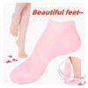 1pair Moisturizing Anti Dry Cracked Plantar Protection Exfoliating Silicone Socks Foot Skin Care Elastic Socks (Color : Pink, Size : One Size) view 3