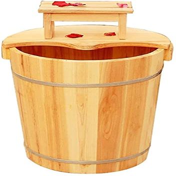 BABYCE Foot Bath Soak Wooden Foot Tub Bucket Foot Spa Tub with lid with Massager for Soaking Feet Massager Foot Tub Foot Bath Foot Barrel Wooden Household Items Decoration Foot Spa Ba