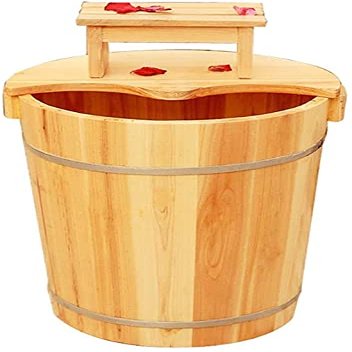 BABYCE Foot Bath Soak Wooden Foot Tub Bucket Foot Spa Tub with lid with Massager for Soaking Feet Massager Foot Tub Foot Bath Foot Barrel Wooden Household Items Decoration Foot Spa Ba