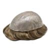 Healthlif Toupee For Men Hair System Poly Skin Hair Prosthesis Untis For Men Hairpieces Mens Toupee Human Hair Replacement System For Men 8x10medium light density#1830 18# MEDIUM BLONDE+30% GREY view 4