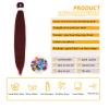 Braiding Hair Pre Stretched for Women, Burgundy Wine Red, 30inch, 3Packs view 2